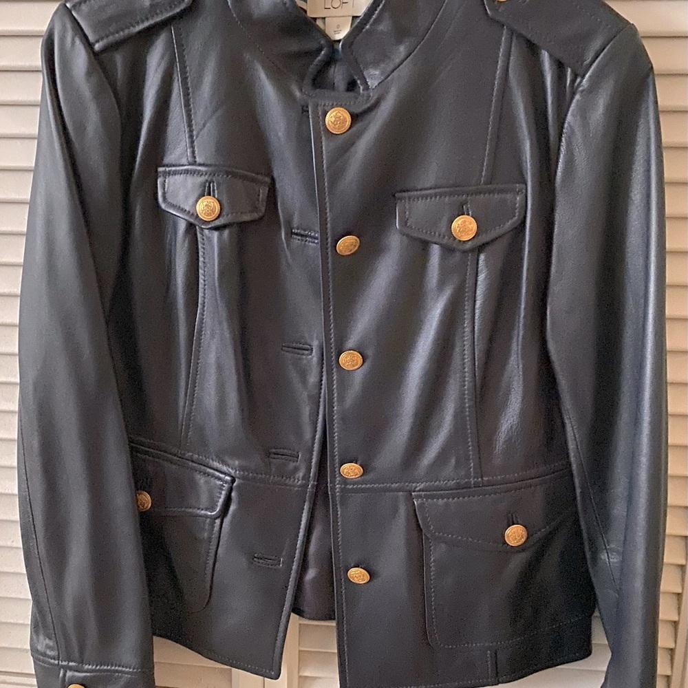 Navy Authentic Leather Jacket